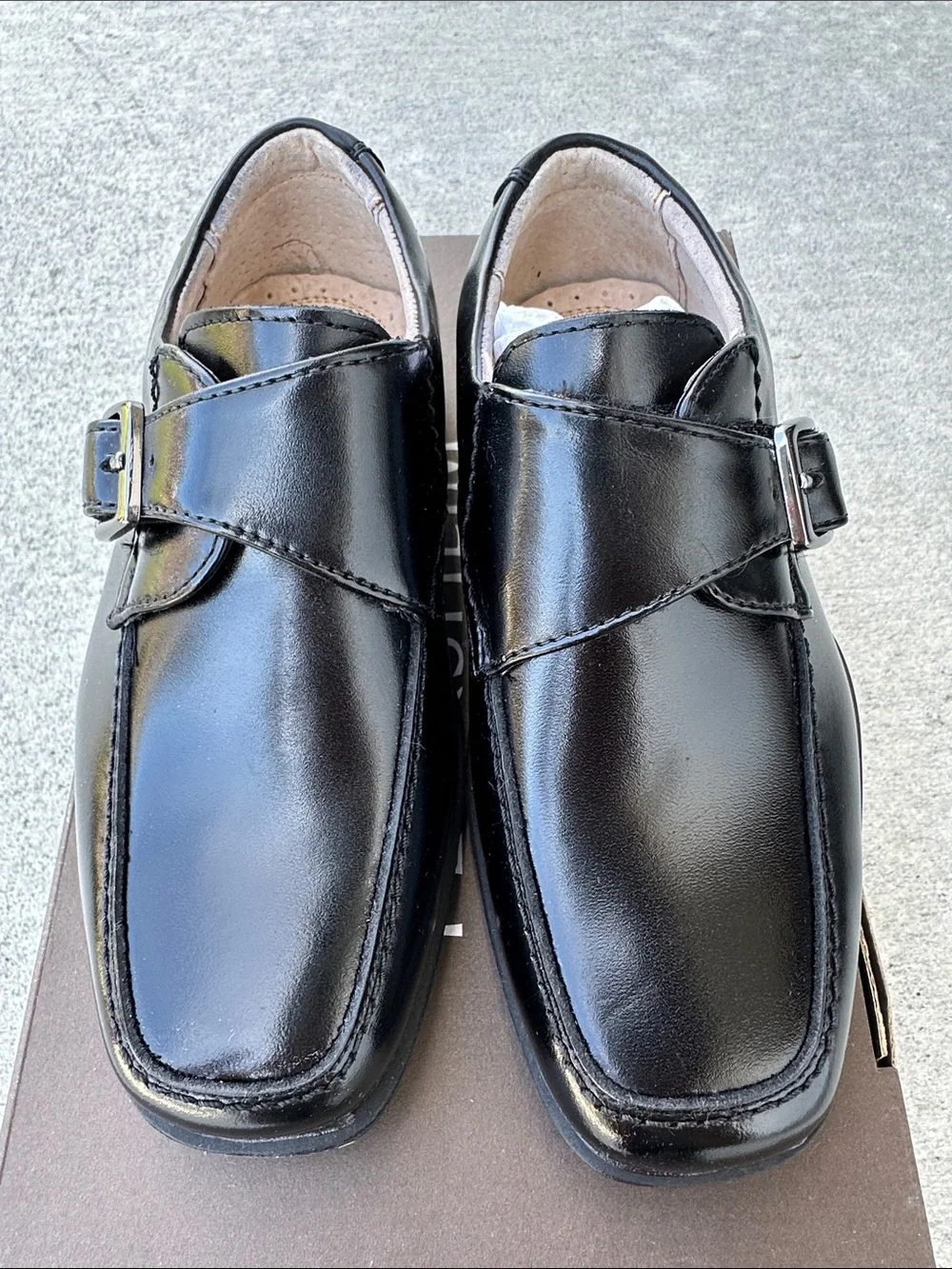 Florsheim Black Leather Monk Strap Dress Shoes